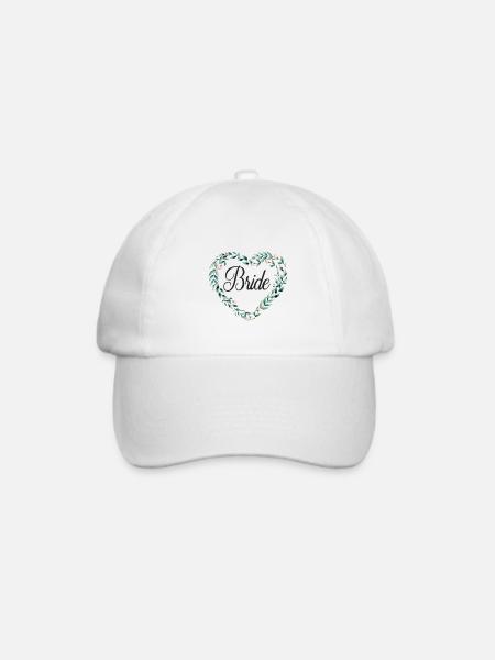 (flowerheart_green_bride) - Baseballkappe - Weiß/Weiß