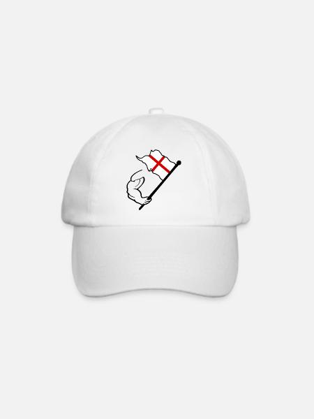 England Flagge - Baseballkappe - Weiß/Weiß