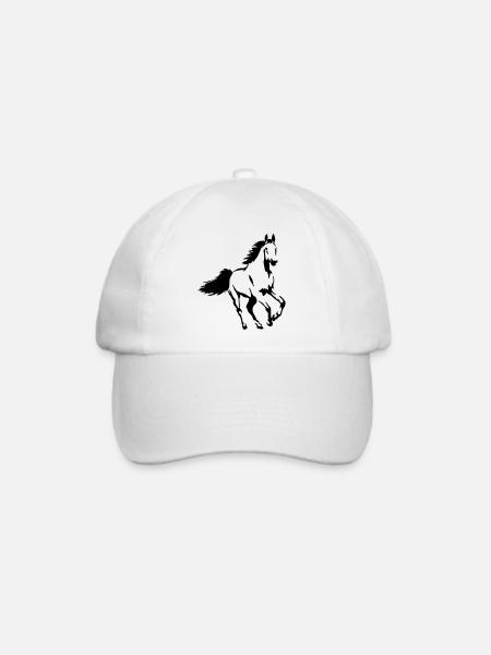 Pferd Tier Hengst Stute Fohlen - Baseballkappe - Weiß/Weiß