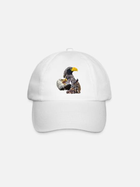 Pigargos und Eule - Baseballkappe - Weiß/Weiß