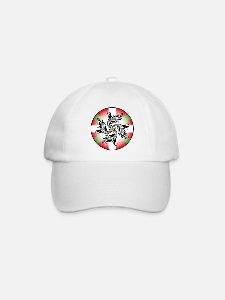 Baskisches Kreuz Lauburu - Baseballkappe - Weiß/Weiß