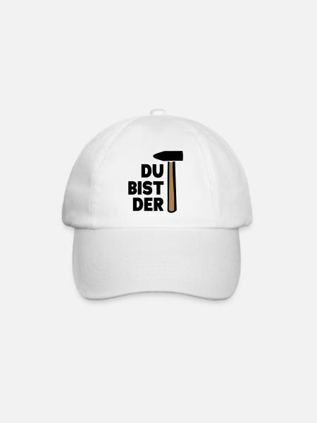 Du bist der Hammer Geschenkidee - Baseballkappe - Weiß/Weiß