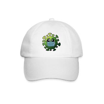 Virus mit Mundschutz Witzige Corona Grafik - Baseballkappe - Weiß/Weiß - Vorne