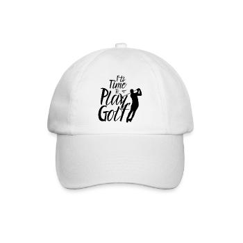 Es Ist Zeit Golf Zu Spielen Golfer Golfen - Baseballkappe - Weiß/Weiß - Vorne
