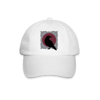 Rabe Nordische Mythologie Kelten Geschenk - Baseballkappe - Weiß/Weiß - Vorne