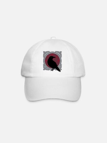 Rabe Nordische Mythologie Kelten Geschenk - Baseballkappe - Weiß/Weiß