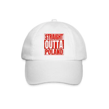 STRAIGHT OUTTA POLAND polnisch Heimat stolze Polen - Baseballkappe - Weiß/Weiß - Vorne
