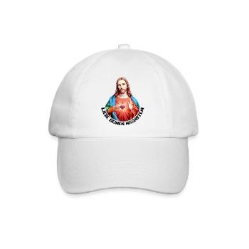 Liebe Deinen Nächsten Jesus Linker Handsegen - Baseballkappe - Weiß/Weiß - Vorne