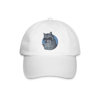 Waschbär - Wir waschen unsere Pfoten! - Baseballkappe - Weiß/Weiß - Vorne