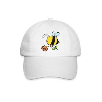 Biene Bienen - Baseballkappe - Weiß/Weiß - Vorne