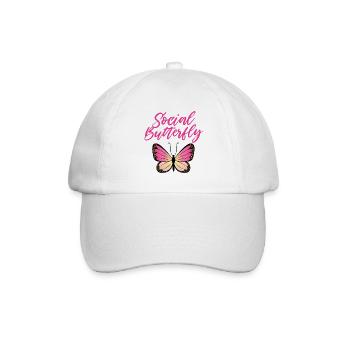 Sozialer Schmetterling - Baseballkappe - Weiß/Weiß - Vorne