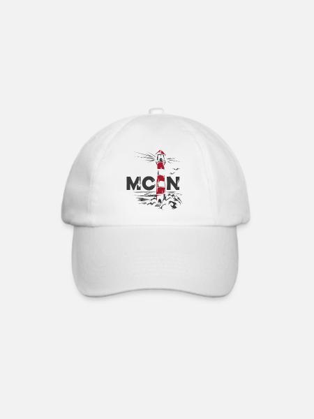 moin Leuchtturm Möwen Ostsee Nordsee Meer See - Baseballkappe - Weiß/Weiß