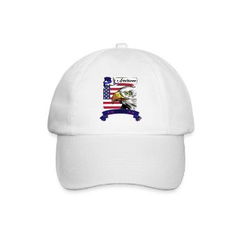 American Eagle, Amerika, Flagge mit Adler - Baseballkappe - Weiß/Weiß - Vorne