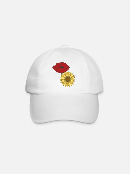 mohn sonnenblume - Baseballkappe - Weiß/Weiß
