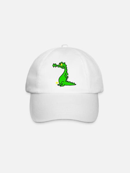 Smiling Crocodile, dreifarbiges Design - Baseballkappe - Weiß/Weiß