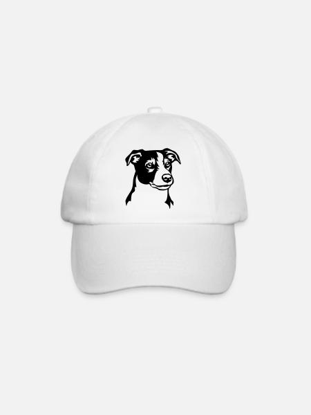 Jack Russell Terrier Kopf - Baseballkappe - Weiß/Weiß