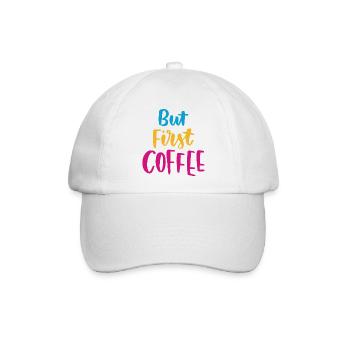 Aber erster Kaffee - Baseballkappe - Weiß/Weiß - Vorne