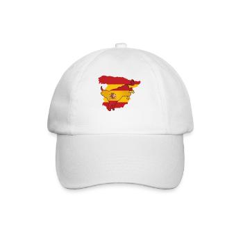 spanien flagge Spanien-Geschenk Spanischer Stier - Baseballkappe - Weiß/Weiß - Vorne