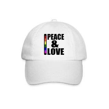 Peace and love - Baseballkappe - Weiß/Weiß - Vorne