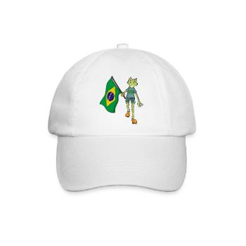 Brasilianer Fan Frosch - Baseballkappe - Weiß/Weiß - Vorne