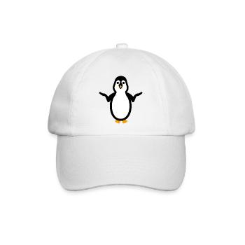 Niedlicher Pinguin - Keine Ahnung - Baseballkappe - Weiß/Weiß - Vorne