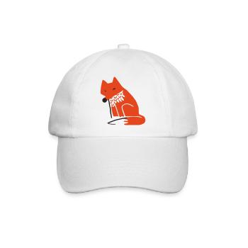 Fuchs Kinderzeichnung - Baseballkappe - Weiß/Weiß - Vorne