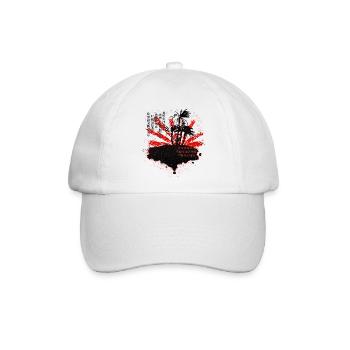 Japan Style (Palmen) 01 - Baseballkappe - Weiß/Weiß - Vorne