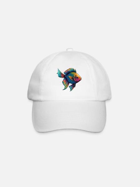 Bunte Fische - Baseballkappe - Weiß/Weiß