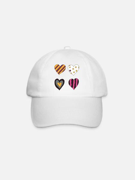 herzen variation vierte - Baseballkappe - Weiß/Weiß