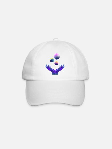 Grafik, Universum, Planet - Baseballkappe - Weiß/Weiß