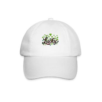 Lucky St Patricks Day, Leopardenblattklee - Baseballkappe - Weiß/Weiß - Vorne