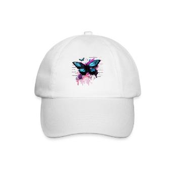Garden Guardian Schmetterling Vaporwave - Baseballkappe - Weiß/Weiß - Vorne