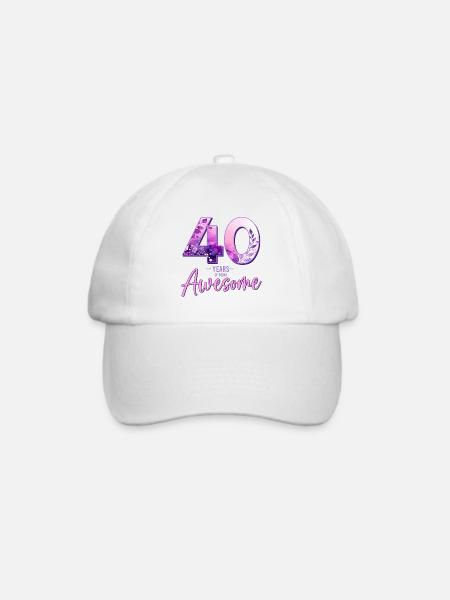 40 Jahre 40 Geburtstag Geschenk Frau - Baseballkappe - Weiß/Weiß
