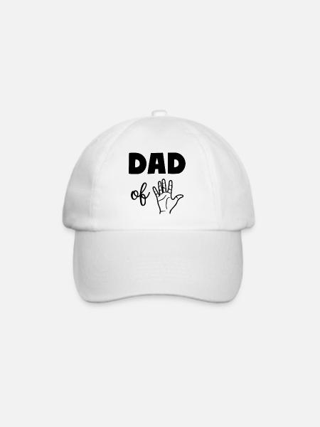 Dad of Five 5 Dad - Baseballkappe - Weiß/Weiß