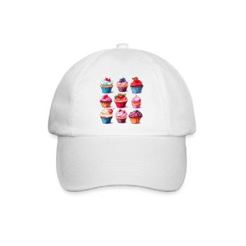 köstliche Cupcakes - Baseballkappe - Weiß/Weiß - Vorne