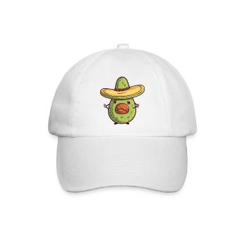 Mexikanische Avocado mit Sombrero – Kulturelles De - Baseballkappe - Weiß/Weiß - Vorne