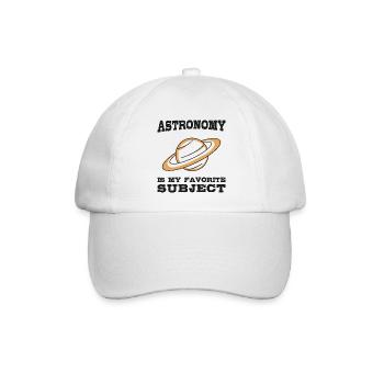 Astronomie ist mein Lieblingsthema, Planet Saturn - Baseballkappe - Weiß/Weiß - Vorne