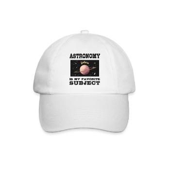 Astronomie ist mein Lieblingsthema, Planet Saturn - Baseballkappe - Weiß/Weiß - Vorne
