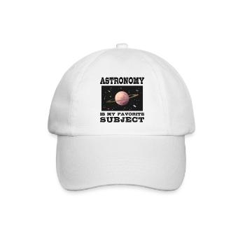 Astronomie ist mein Lieblingsthema, Planet Saturn - Baseballkappe - Weiß/Weiß - Vorne