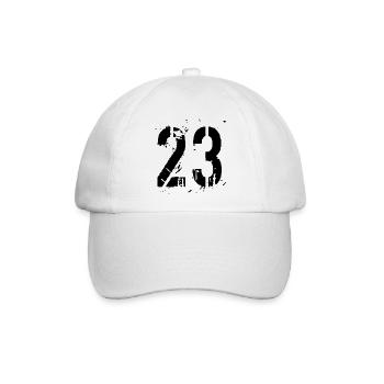 23 Zahl 23 Jahre - Baseballkappe - Weiß/Weiß - Vorne