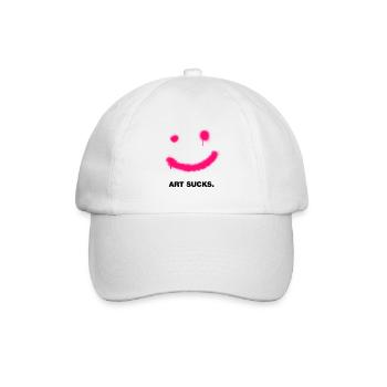 Art sucks but smile! - Baseballkappe - Weiß/Weiß - Vorne