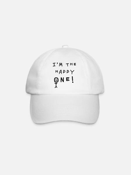 I'm the happy one! Kinder Spruch lustig Geschenk - Baseballkappe - Weiß/Weiß