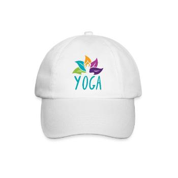 Vibrant Lotus Yoga Embrace - Baseballkappe - Weiß/Weiß - Vorne