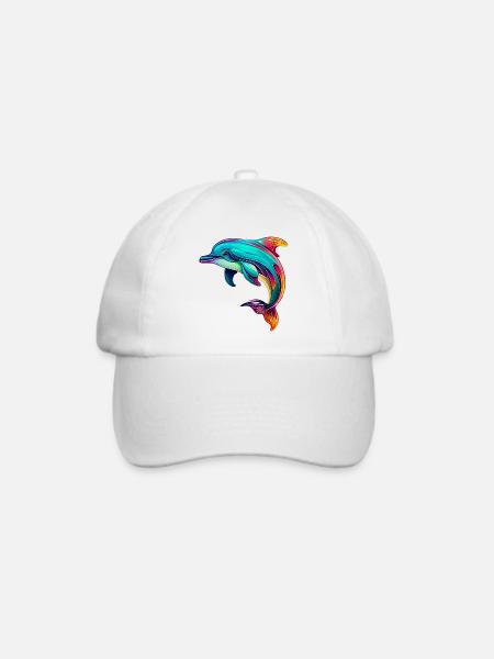 Delfin - Baseballkappe - Weiß/Weiß