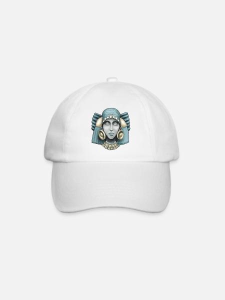 Aztekische Göttin Chalchiuhtlicue Farbe - Baseballkappe - Weiß/Weiß