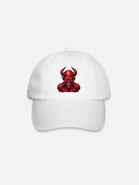 Teufel / Hölle / Horror / teuflisch / böse - Baseballkappe - Weiß/Weiß