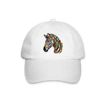 Zebra - Baseballkappe - Weiß/Weiß - Vorne