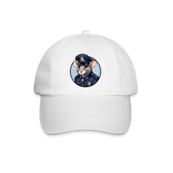 Ratten Polizistin - Baseballkappe - Weiß/Weiß - Vorne