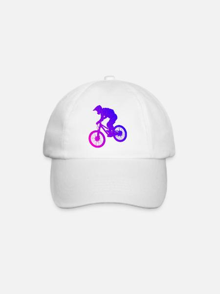 Herren Damen MTB Mountainbike Mountainbiker - Baseballkappe - Weiß/Weiß