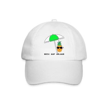 Coole Ananas mit Sonnenschirm und Sonnenbrille - Baseballkappe - Weiß/Weiß - Vorne